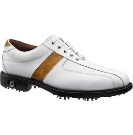FootJoy Men's Icon Golf Shoes : White - Tan 10 M