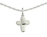 Sterling Silver Children's Cross with Heart Pendant 13+3 Extender