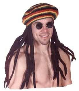 ALL NEW Adult Rasta Tam with Dreadlocks Fun Halloween Costume