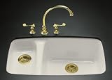 KOHLER K-5924-5U-96 Lakefield Undercounter Sink with Installation Kit, Biscuit