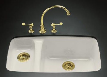 KOHLER K-5924-5U-96 Lakefield Undercounter Sink with Installation Kit, Biscuit