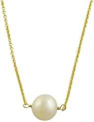 Freshwater Pearl 14 Karat Yellow Gold 16 inch Necklace (1.5 mm diameter pearl)