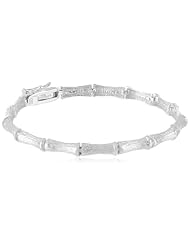 Sterling Silver Bamboo Link Bracelet, 7"