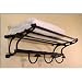 20" Oil Rubbed Bronze Paris Hotel or Train Rack style Towel Shelf with Hooks