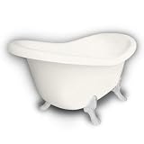 American Bath Factory B1-1600-BB-DM3-M2-25-WH Princess Slipper Clawfoot Bathtub in Bisque, Paw Feet