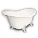 American Bath Factory B1-1600-BB-DM3-M2-25-WH Princess Slipper Clawfoot Bathtub in Bisque, Paw Feet