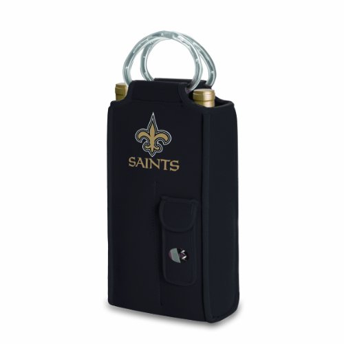 NFL New Orlean Saints Metro Brunello Insulated Neoprene Two-Bottle Wine Tote with Corkscrew