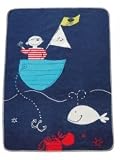 Babydecke Flanell Juwel Pirat blau David Fussenegger, 70 cm x 90 cm, navy 28