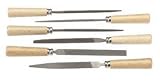 Files & Rasps: CK File Set, Wooden Handle, 4 1/8" Blades, 6 Pc, 6 3/4"