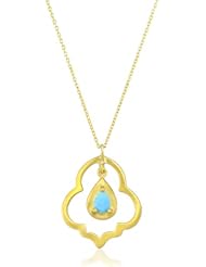 Katie Diamond "priya suri" Yellow Gold Turquoise Pendant Necklace