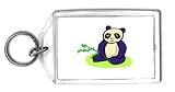 Keychain with eating, sitting, bamboo, bear, panda, china