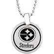 Stainless Steel Pittsburgh Steelers Name Logo Necklace