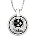 Stainless Steel Pittsburgh Steelers Name Logo Necklace