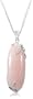 Sterling Silver Rose Quartz Floral Pendant on Double Cable Chain by David Sigal, 18"