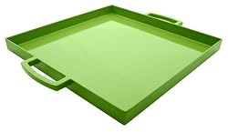 Zak Designs Eden 12-1/2-Inch Small Square Tray, Basil