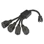 Power Cord Splitter 1TO4 Black