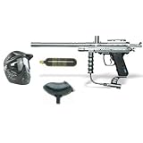 32 Degrees Icon Electronic Paintball Package 2 - Silver with 12 oz Co2 Tank, Hopper and Mask! by