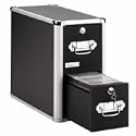 Vaultz VZ01094 2-Drawer Locking CD Storage Cabinet Holds up to 330 CDs (Black with Chrome Accents)