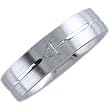 Trillion Cut Diamond, 14Kt. White Gold. Diamond Comfort-Fit Wedding Band