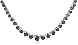 14k White Gold Black Diamond Riviera Necklace (11 1/4 cttw)