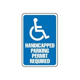Aluminum Sign - Handicapped Parking Permit - .063mm Thick