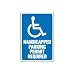 Aluminum Sign - Handicapped Parking Permit - .063mm Thick
