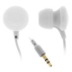 GTMax Stereo Candy Soft Gel Headset 3.5mm - White for Amazon Kindle 4, Kindle Touch / Touch 3G, Kindle Fire, Kindle Keyboard / 3G (Kindle 3)