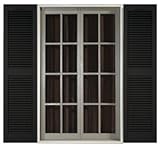Mid-America 00 01 1480002 14.5" x 80" Black Louvered Vinyl Exterior Shutters (Pair)