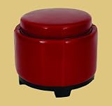Safavieh Furniture HUD4045A Round Storage Tray Ottoman