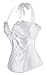 Charmian Women's Burlesque Fashion Satin Halter Boned Zipper Bustier Corset Top