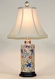 Traditional Multicolor Hexagonal Bedside Porcelain Table Lamp