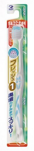 フレッシュ ハブラシ1 先端かため植毛 ふつう アソート(パールホワイト&ブルー・パールホワイト&グリーン・パールホワイト&ピンク・パールホワイト&イエローのうち1色。色はおまかせ)