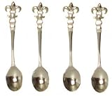 Decorative Stainless Steel Fleur De Lis Mini Fork Set of Four