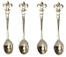 Decorative Stainless Steel Fleur De Lis Mini Fork Set of Four