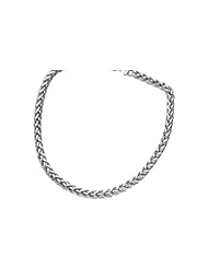Silver 8" With Rhodium Finish 8.0mm Shiny Diamond Cut Round Wheat Bracelet With Lobster Clasp