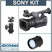 Sony HDR-AX2000/H High-Definition AVCHD Handycam Camcorder, - Bundle - with Switronix TL-50 30w Dimmerable DC Powered LED Light, Bescor SA-1 Universal Swivel Shoe Mount Adaptor
