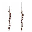 Garnet Dangle Drop Earrings in Sterling Silver 925