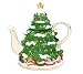 Christmas Tree Teapot Accented With Toys
