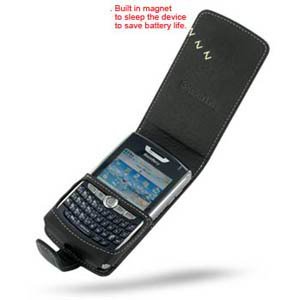 Blackberry 8800 Leather Flip Case (Black)