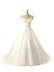 Applique Illusion Lace Sweetheart Tulle Wedding Dress 