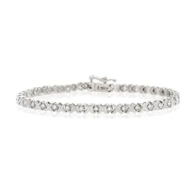 SPARKLING XO 14K WHITE GOLD TENNIS BRACELET by Fairfield Jewelers