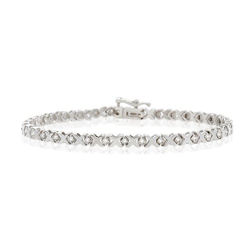Childrens Toyshop  Jewelry : SPARKLING XO 14K WHITE GOLD TENNIS BRACELET