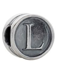 Kera Sterling Silver Alphabet Letter L Bead