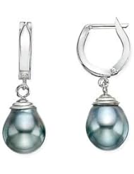 Tahitian Cultured Pearl 14K White Gold Earrings
