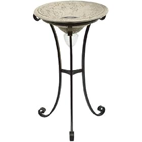 Outdoor Solar Bird Bath with Removable Stand by Astonica