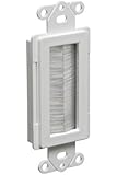 Arlington Industries CED135-1 Cable Entry Device with Brush-Style Opening, 1-Gang, White, 1-Pack