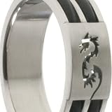 316L Stainless Steel Ring with rubber. Width: 7.5mm