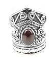 Sterling Silver Wizards Armor Ring in Garnet (Size 5,6)