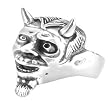 Horned Demon Head Pewter Ring