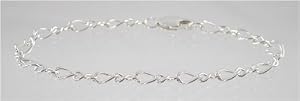 Figure 8 Open Link Charm Bracelet in Sterling Silver 7 1/2" Length, #2525